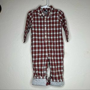 Gap Kids Baby Boys tartan Plaid One piece Outfit 18-24 months